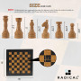 Jeu d'échecs Complet Radical 16 Pouces Fait à la Main en marbre Noir et doré Original fabriqué à la Main