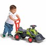 FALK - Porteur Tracteur Claas - Barre d'aide à la Marche - Dès 12 Mois - Pelle Frontale - 90% de Plastique recyclé - Fabriqué en