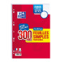 OXFORD Lot de 300 Pages Feuilles Simples Perforées au Format A4 (21 x 29.7cm) Grands Carreaux Seyès