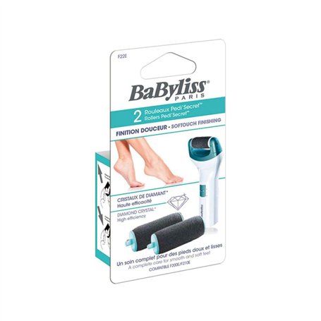 BaByliss Paris - F21E - Pack de 2 Rouleaux Exfoliants - Râpe à Pieds Electrique
