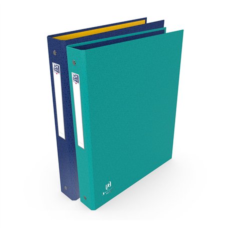 OXFORD Lot de 2 Classeurs A4 4 anneaux Dos 40mm Bicolor Recyc+ Couleurs bleu