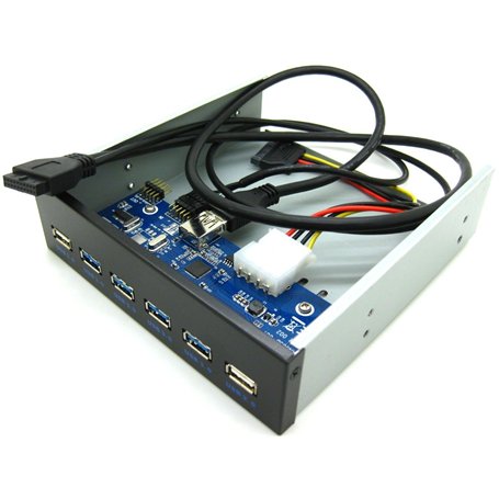 KALEA-INFORMATIQUE Façade Avant Type Baie avec 4 Ports USB 3.0 et 2 Ports USB 2.0 pour Emplacement CDROM 5.25. USB3 Superspeed 5