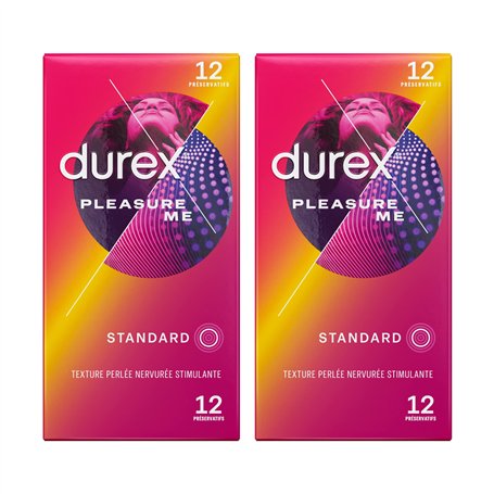 Durex - Lot de 24 Préservatifs Pleasure Me - Texture Ultra Perlés