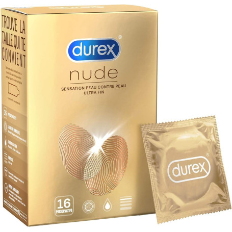 Durex NUDE - 8 Préservatifs pour Homme - Ultra Fins - Sensation Peau Contre Peau (16)
