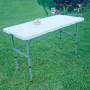 Oxeo Table Pliante Camping 120 x 60cm - 2 Hauteurs - Table Pique-Nique Enfants - Table de Jardin - Blanche - 4 Personnes