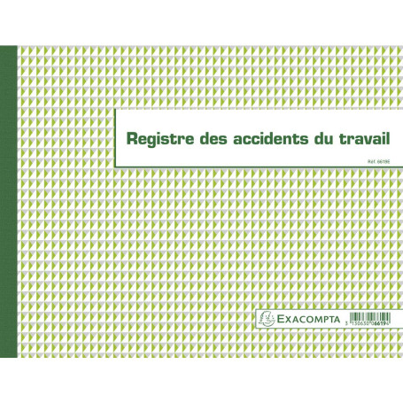 Exacompta - Réf. 6619E - 1 Registre des accidents du travail - Conforme à la législation - Enregistrement des accidents du trava