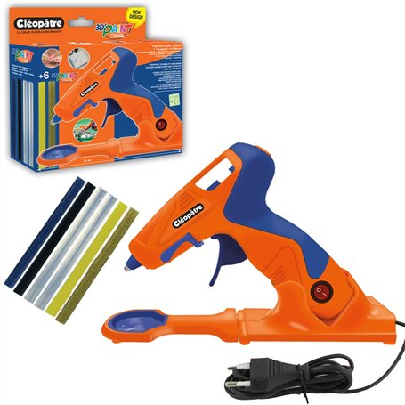 Cléopâtre - POPC4RGP - Cléo'GUN 3D'Paint - Pistolet Peinture 3D Sans Fil + Base de Stabilité + Recharges Peintures