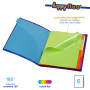 VIQUEL Trieur HAPPY FLUO PP 5/10e 6 touchesFormat A4. Coloris Bleu