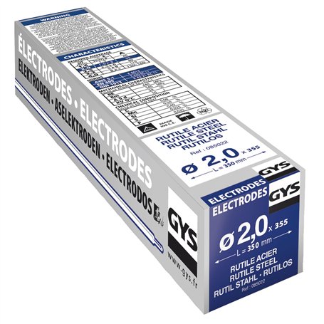 GYS - ELECTRODES Rutiles Acier Ø 2.0 E6013 - ETUI de 355 - CONSOMMABLE Soudure MMA - Toutes positions - A L'electrode - Amorcage