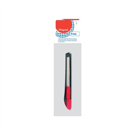 Maped - Cutter professionnel - Start - Cutter pour droitier - Design rouge et noir - Verrouillage manuel de la lame - Coupe lame
