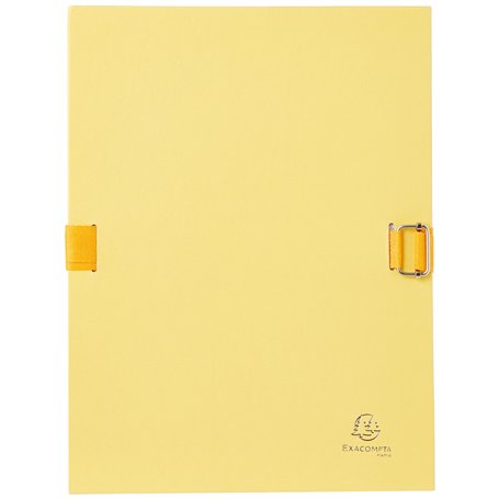 Exacompta - Réf. 223235E - 1 chemise à dos extensible en papier toilé couleur - fermeture par sangle - avec rabat en pied - bouc