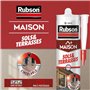 RUBSON Maison, Mastic Sols & Terrasses, mastic extérieur tous supports - Coloris Gris- Cartouche 280ml