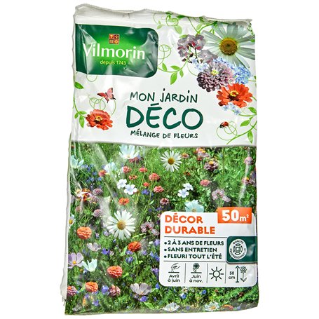 Vilmorin 5867150 Pack de Graines Mélange de Fleurs Durable Pluriannuel 50 m²