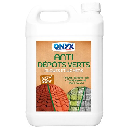 Onyx - Anti Verdissure - Anti Dépôts Verts - Détruit Lichens - Algues et Champignons - Prêt à l'emploi - Fabrication Française -