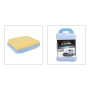 TURBOCAR - Eponge Voiture - Eponge Microfibre et Chamois synthétique - Dimensions: 4 x 8 x 12 cm - 1 Face Microfibre & 1 Face Ch