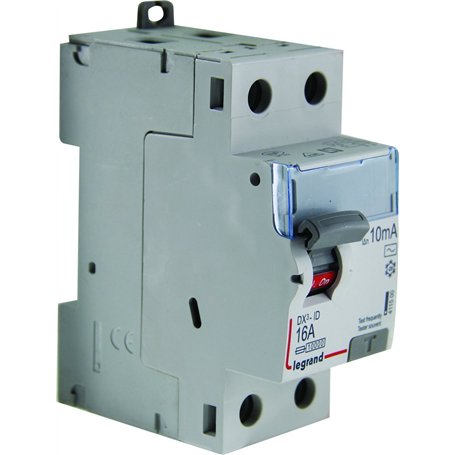 Interrupteur différentiel 2P 230V~ 16A type AC 10mA - 2 modules