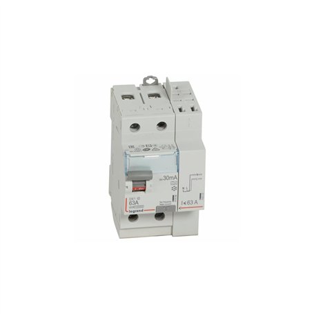 411639 Interrupteur Différentiel Dx3 2p 63a Type A 30ma Arrivée Haute + Départ Haut - 3 Modules - Legrand