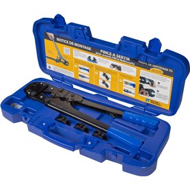 Pince à Sertir pour raccords Multicouche et PER profil TH coffret avec inserts 12-16 - 20-26 - Crémaillère garantissant le serti