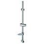 Wirquin 60723474 Barre de douche Ø25 en inox avec curseur en ABS chromé ajustable et porte-savon