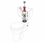 Wirquin 10723590 Mécanisme chasse d'eau wc simple chasse avec bouton poussoir à tirette MX, gris
