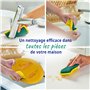 Éponges réutilisables Spontex Flex & Wash | Éponge Microfibre Double Face pour essuyer et frotter | Produits de Nettoyage pour l