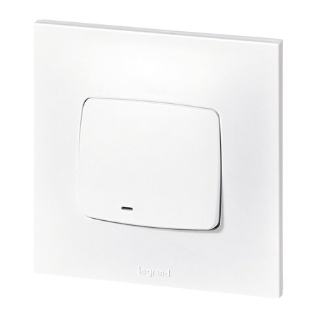 LEGRAND - Interrupteur ou Va-et-vient Neptune 10A - Commande d'Éclairage Monobloc avec Voyant (Fourni) - Prêt à Installer - Blan