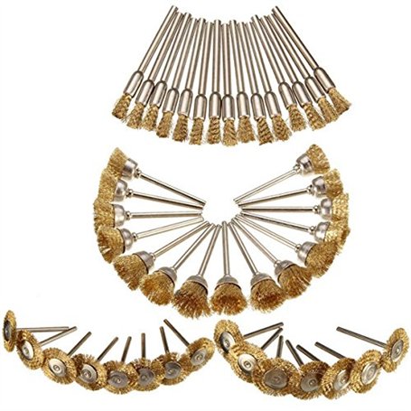 TuToy 45Pcs Brosses De Roue De Fil D'Acier Ensemble De Ponçage Accessoires Dremel Pour Outil Rotatif