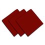 Soleil d'Ocre Lot de 3 Serviettes en Coton Panama Rouge