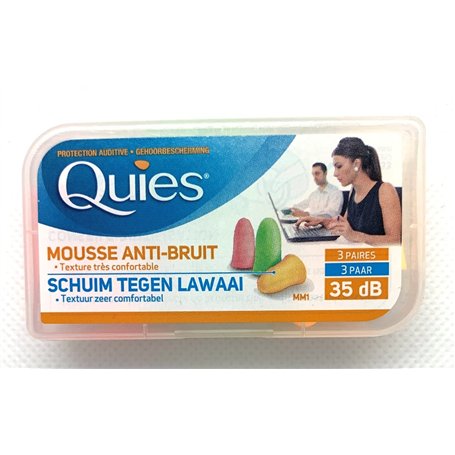 Quies - Protection Auditive Mousse Confort - 3 Paires Fluo