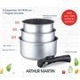 Arthur Martin AM777S Set de 3 Casseroles avec revethement anti adhérent Aluminium Poignée amovible Tous feux dont induction