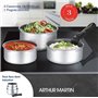 Arthur Martin AM777S Set de 3 Casseroles avec revethement anti adhérent Aluminium Poignée amovible Tous feux dont induction