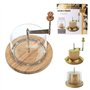 Totally Addict KD3160 Racloir manivelle à fromage et sa cloche Bois acier inoxydable et plastique Beige gris et transparent D18,
