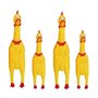 ProLeo Lot de 4 poules en caoutchouc jaune qui hurlent - Jouet couineur en caoutchouc - Jouet de décompression - Gadgets de déco