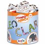 Aladine - 26 Tampons Lettres Alphabet avec Encreur - Tampons Enfant dès 4 ans - Stampominos - Encre Lavable – Pour Écrire Mots P