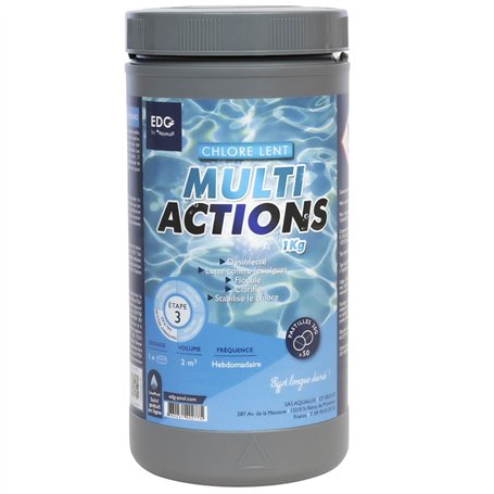EDG by AQUALUX INTERNATIONAL - Chlore Multi Actions Piscine - Pastilles 20g - Traitement Longue Durée Désinfectant Multi Fonctio