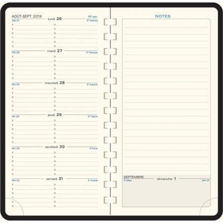 Exacompta - 17822E - Recharge agenda semainier de poche Espace 17S spiralé - 17
