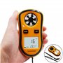 FISHTEC Anémomètre Numérique Portable - Mesure la Vitesse du Vent actuelle/moyenne/maximale + Température - Ecran LCD rétroéclai