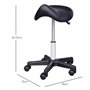 HOMCOM Tabouret de massage tabouret selle ergonomique pivotant 360° hauteur réglable revêtement synthétique noir