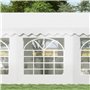 Outsunny Chapiteau Barnum Tente Barnum tonnelle de réception chapiteau de Jardin 6 x 4 x 2,8 m polyéthylène 8 fenêtres et Acier 