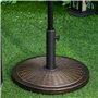 Outsunny Pied de Parasol Rond Base de lestage Ø 48 x 34 cm résine Imitation rotin Poids Net 14 Kg Noir Bronze