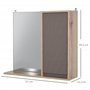 HOMCOM Miroir de Salle de Bain avec étagère et Placard - système Fixation intégré - Panneaux Particules chêne Clair Gris