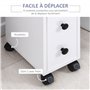 HOMCOM Meuble Bas Colonne Rangement Salle de Bain à roulettes Blanc dim. 18L x 30l x 68,5H cm