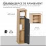 HOMCOM Support Papier Toilette - Porte-Papier Toilette - Armoire pour Papier Toilette - 2 Niveaux + Sortie Papier MDF Gris Bambo