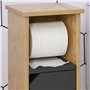 HOMCOM Support Papier Toilette - Porte-Papier Toilette - Armoire pour Papier Toilette - 2 Niveaux + Sortie Papier MDF Gris Bambo