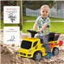HOMCOM Porteur Enfant Camion 18-36 Mois Benne basculante Pelle Effets sonores Lumineux Noir Jaune