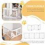 PawHut Barrière de sécurité barrière modulable Pliable pour Animaux de Compagnie 4 Panneaux en Bois de pin Massif 204 x 30 x 61 