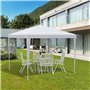 Outsunny Tonnelle 2,7 x 2,7 m Barnum de Jardin métal époxy Toile PE Haute densité Blanc