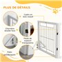 PawHut Barrière de sécurité pour Chien barrière de Protection à 4 Panneaux Pliante clôture pour Animal Domestique en Bois - dim.