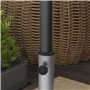 Outsunny Pied de Parasol - Base de lestage en Granit carré pour mât Ø32 Ø38 Ø48 mm 28kg Socle avec 2 roulettes, poignée rétracta