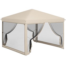 Outsunny Tonnelle Barnum Pliant Pop-up imperméabilisé Style Colonial 3L x 3l x 2